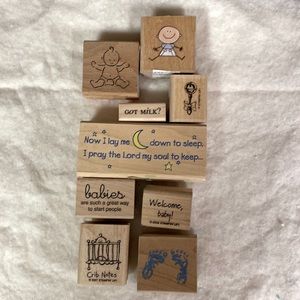 Rubber Stamps for Card Making New Baby Theme